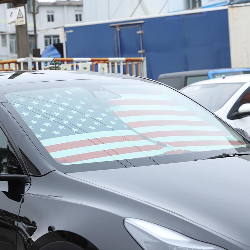 Для Tesla Model 3/Y/X/S 2017-серебряная клеевая ткань, переднее лобовое стекло автомобиля, термозатенение, солнцезащитный крем для автомобиля