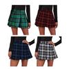 Женская юбка в клетку с высокой талией и одинаковым цветом, свободный подол, мягкая лоскутная застежка-молния по бокам, длина выше колена, женская коммутационная юбка