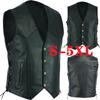 Mens Leather Vest Coat Motorcycle Biker Leather Vest Clubvest Chopper Vest