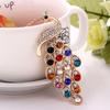 Hot Sale Special Trendy Unique New Colorful Crystal Peacock Pendants Necklaces for Women Long