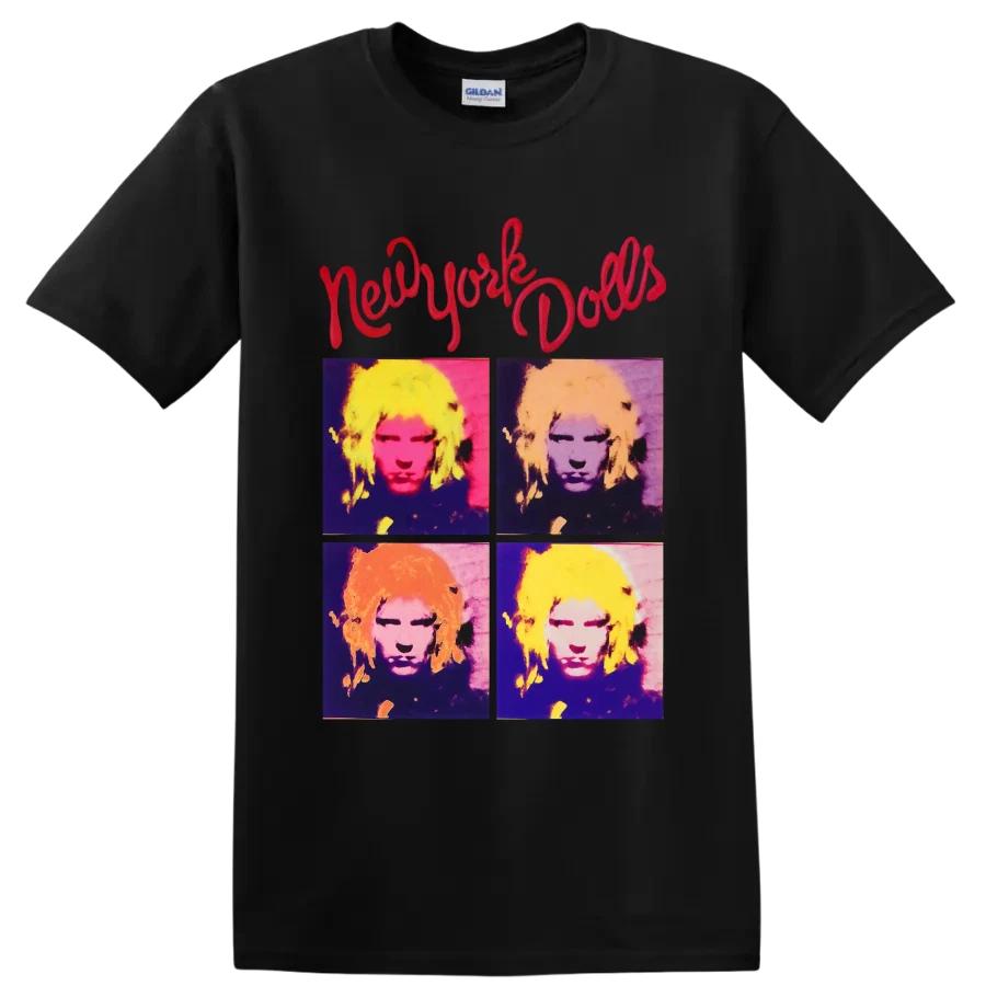 New York Dolls Punk Rock Band T Shirt Colorful Pop Art Portrait Retro Music Tee