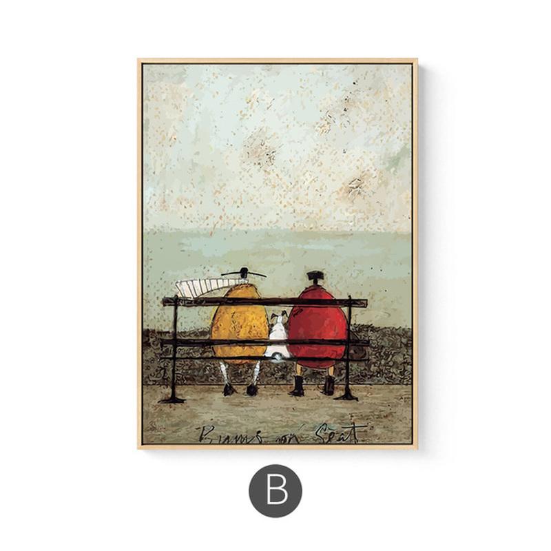 Maeham Nordic Family Happy Рисунок Холст Картина Плакаты Возврат Настенный художественный постер для Morden Гостиная Домашний декор