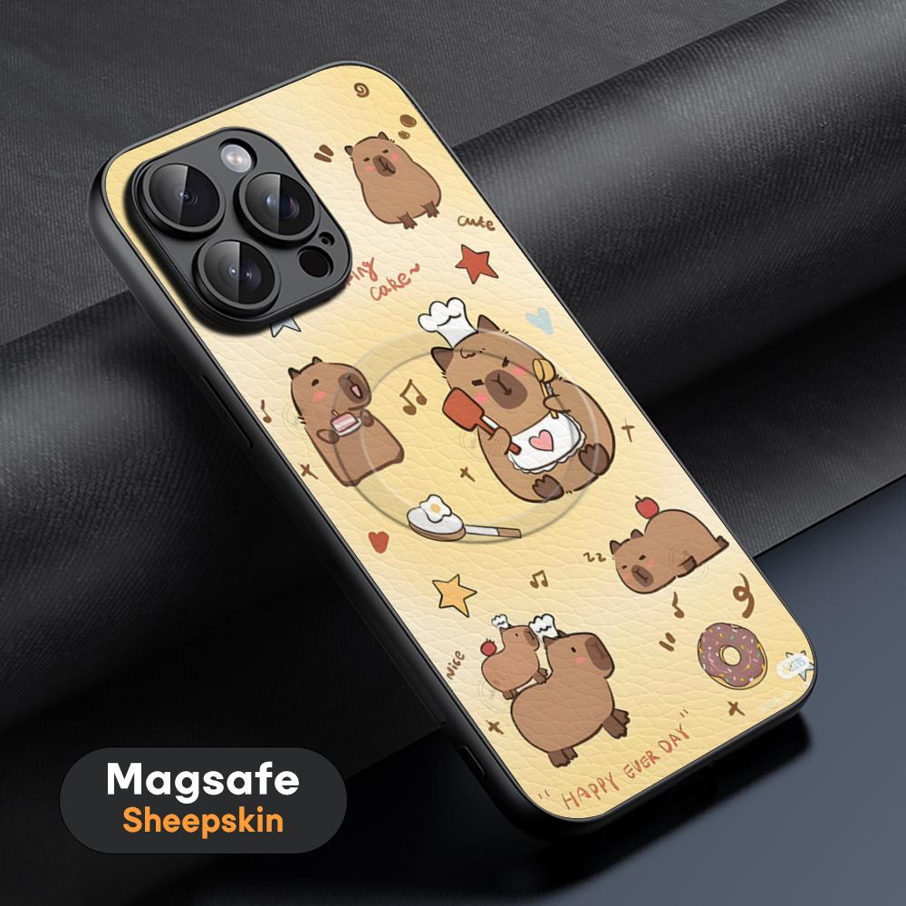 Capybara Popular design Phone Case For iPhone 17 16 15 14 13 12 11 Plus Pro Max  High-end Luxury Magsafe Sheepskin
