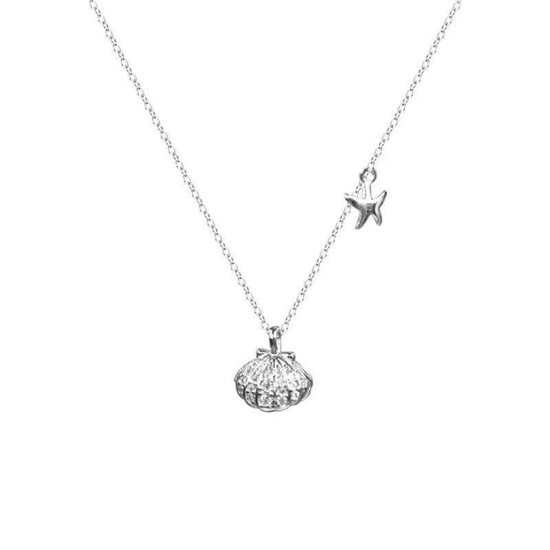 Summer Pearl Shell Starfish Necklace Women's Clavicle Chain Small Design Light Luxury Accessories