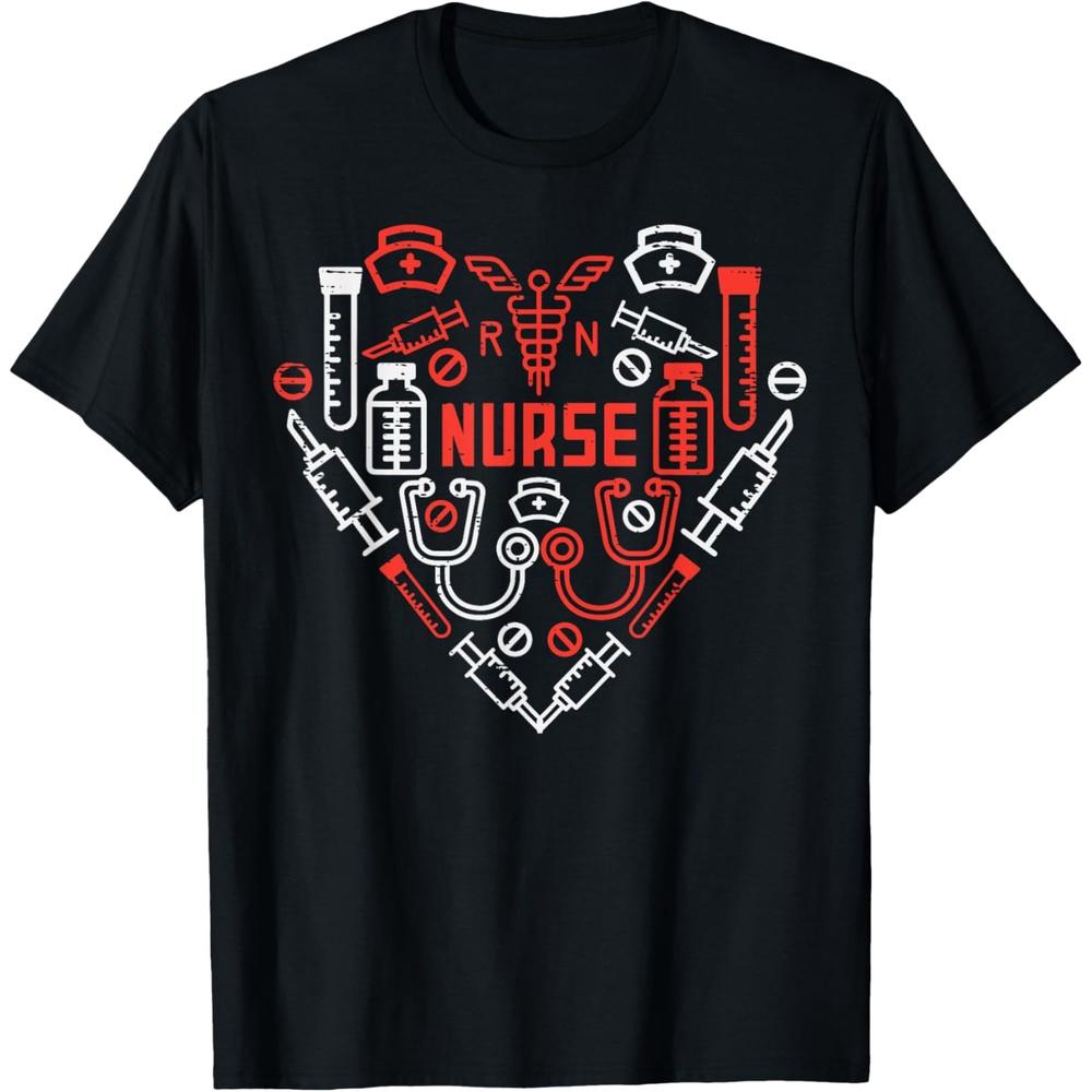 Nurse Valentines Day Scrub Valentine RN ICU ER CNA OB Women T-Shirt
