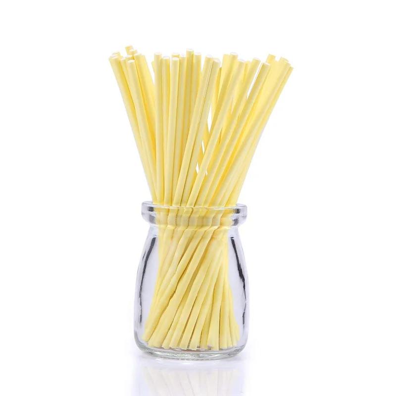 100 шт. бумажных палочек для леденцов на палочке для кейк-попсов Candy Popcake Stick 6 дюймов на 5/32 дюйма 150*3,5 мм
