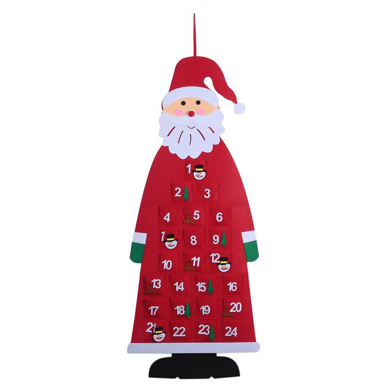Рождественский фетровый адвент-календарь настенный Санта-календарь с карманами 24 дня детские игрушки для детей рождественский подарок