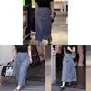 Cotton Blend Plaid Midi Skirt With High Waist For Summer Casual Wear