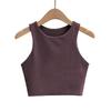 Slim Fit Бег Фитнес Йога Укороченные Майки Женские Двухслойные Однотонные Повседневные Летние Жилеты Офисные Леди Элегантные Модные Майки Майки 24094