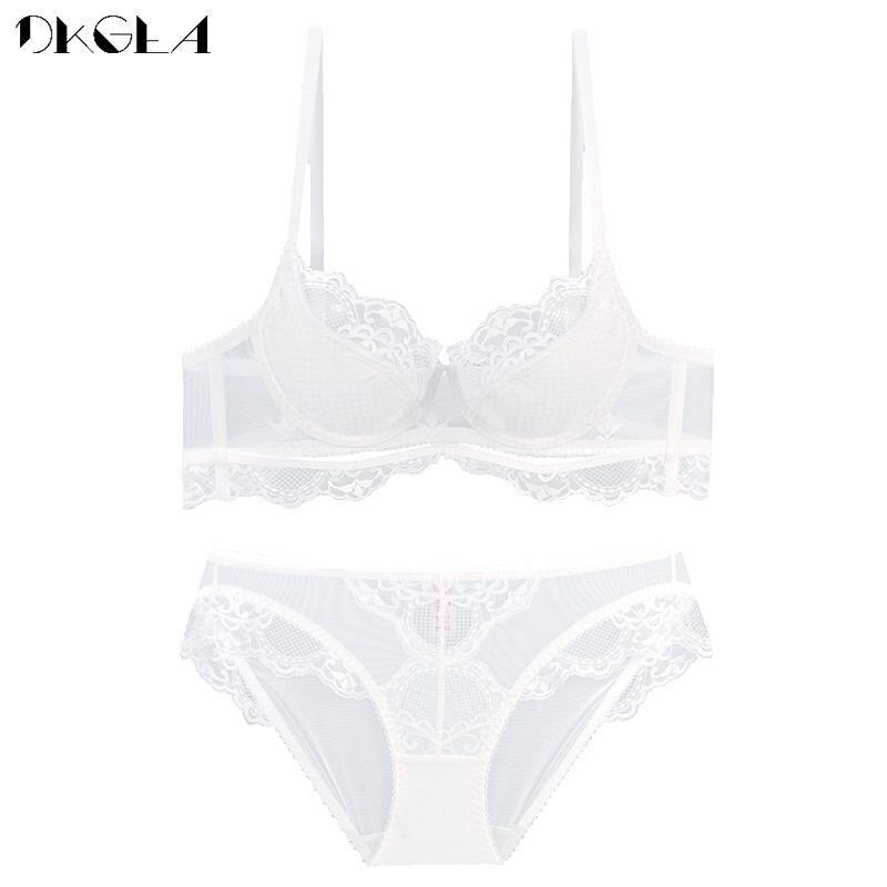 DKGEA Тонкий бюстгальтер, кружевной бюстгальтер, комплект женского сексуального нижнего белья больших размеров