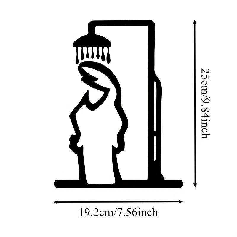 2D Плоский, Высококачественный 2D Плоский Металлический Саморез с отверстиями, Черная Рама Современный Домашний Декор для Ванной - Легко Устанавливаемое Настенное Искусство