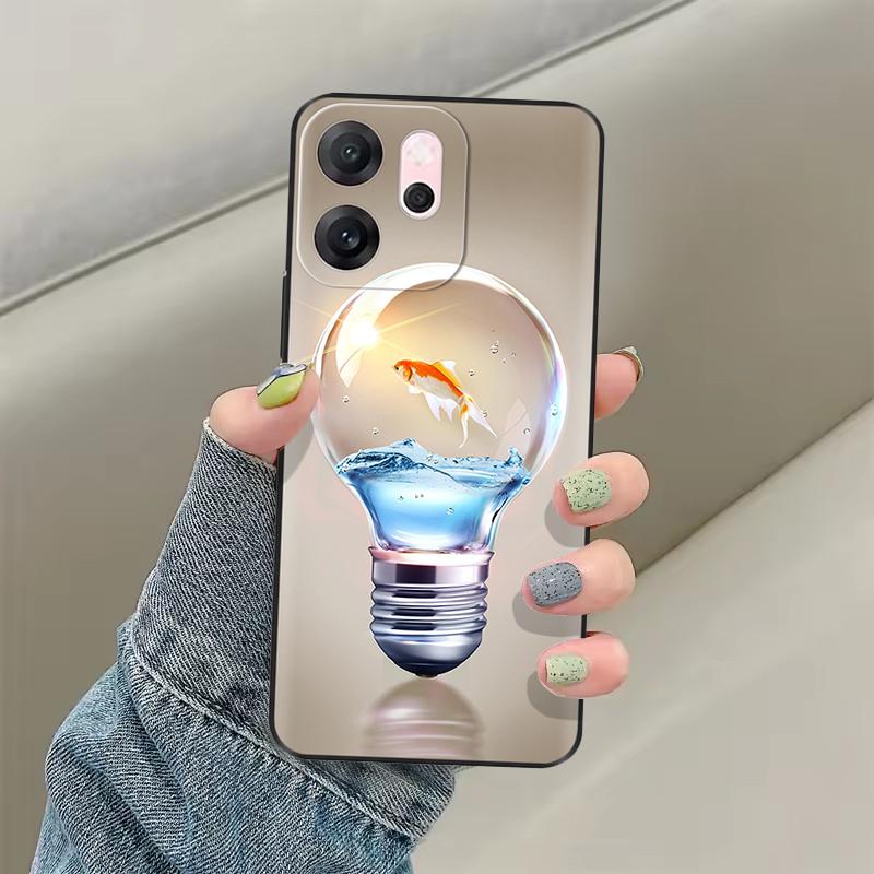 Для OPPO Reno14 F Чехол CPH2743 Мягкая Силиконовая Крышка Милый Кот Нарисованная Защита Fundas Для OPPO Reno 14F Reno14F Задняя Крышка Сумки