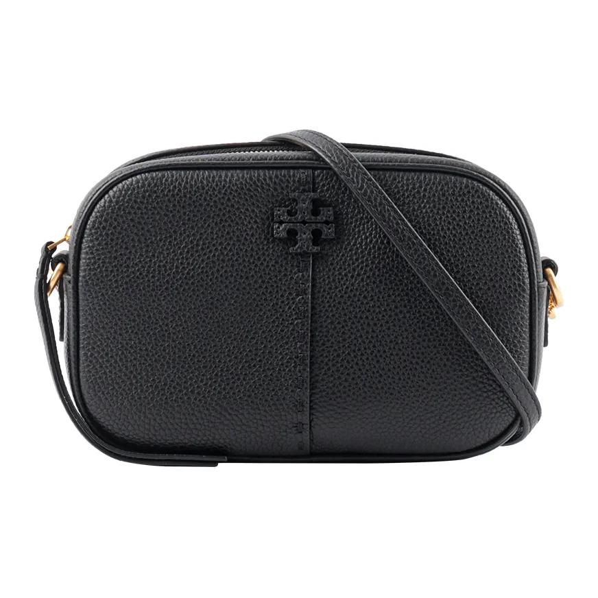 Tory Burch McGraw Сумка для камеры из фактурной кожи с регулируемым ремешком и застежкой-молнией Сумка через плечо Женские сумки Черный 147578-001
