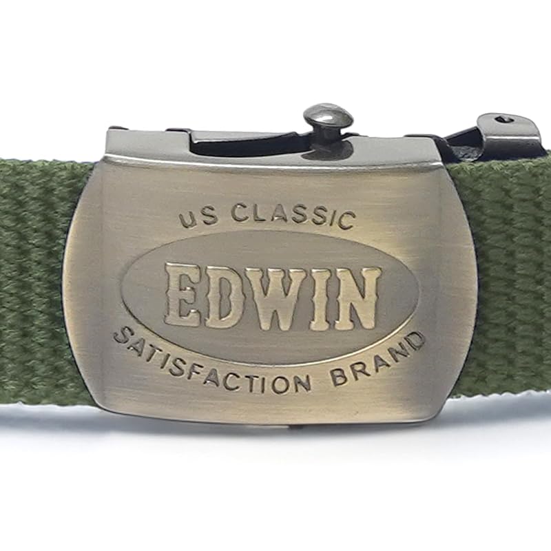 [Edwin] Belt 32mm 120cm Antique Gold GI Gacha Belt 01001299J Men's 22269272 Khaki Width 3.2 X Total Length 120cm