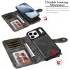 For iPhone 17 Pro Max Phone Case PU Leather Zipper Wallet Detachable Cover