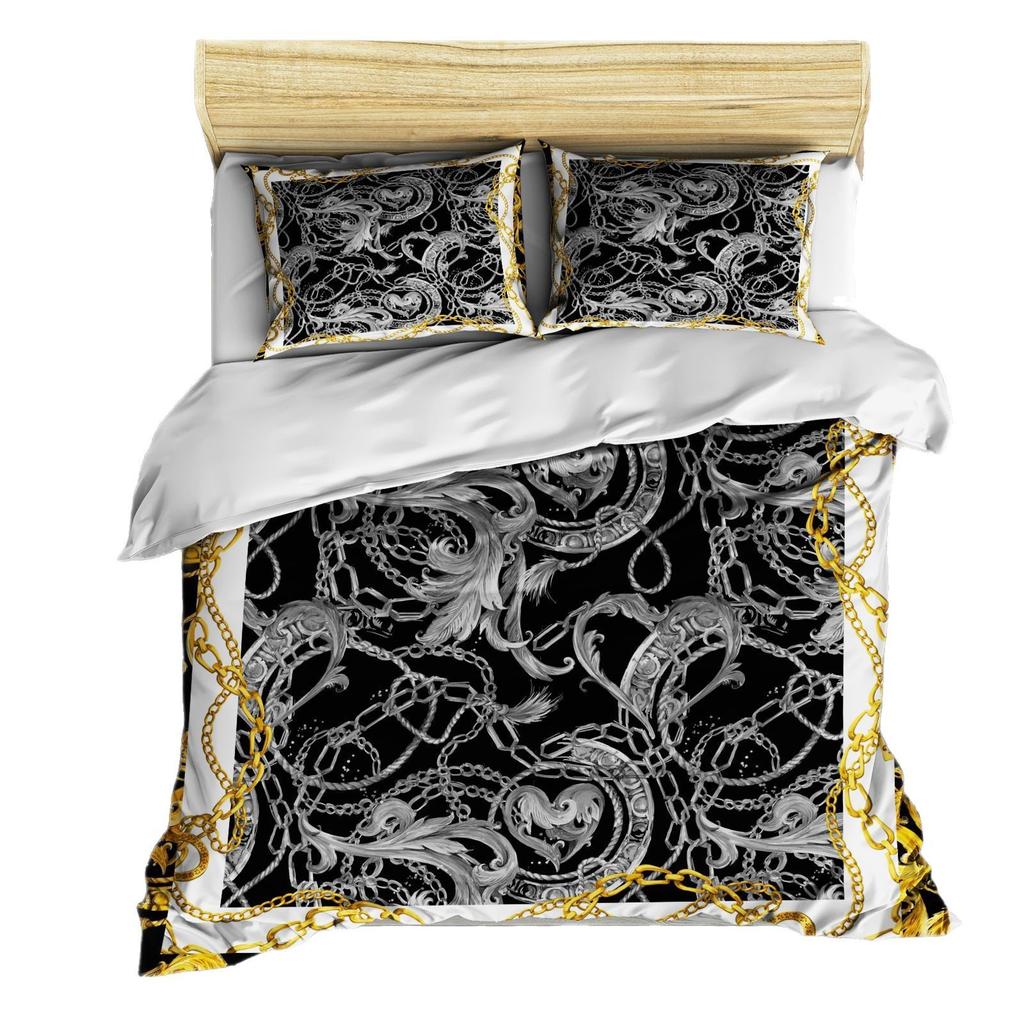 Комплект из трех предметов: пододеяльник с 3D цифровой печатью, простыня