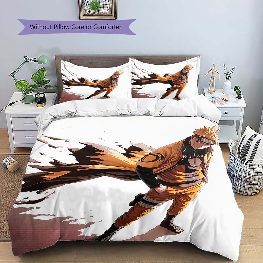 Naruto Uzumaki Naruto Pattern Bedding Home Decoration Birthday Gift (1 * duvet cover + 2 * pillowcase, without core)