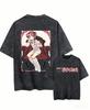 388. Washed Tee Puella Magi Madoka Magica Washed T-shirt Anime Akemi Homura Harajuku Oversized Vintage Loose Streetwear Classic Unisex Tshirt Oversize