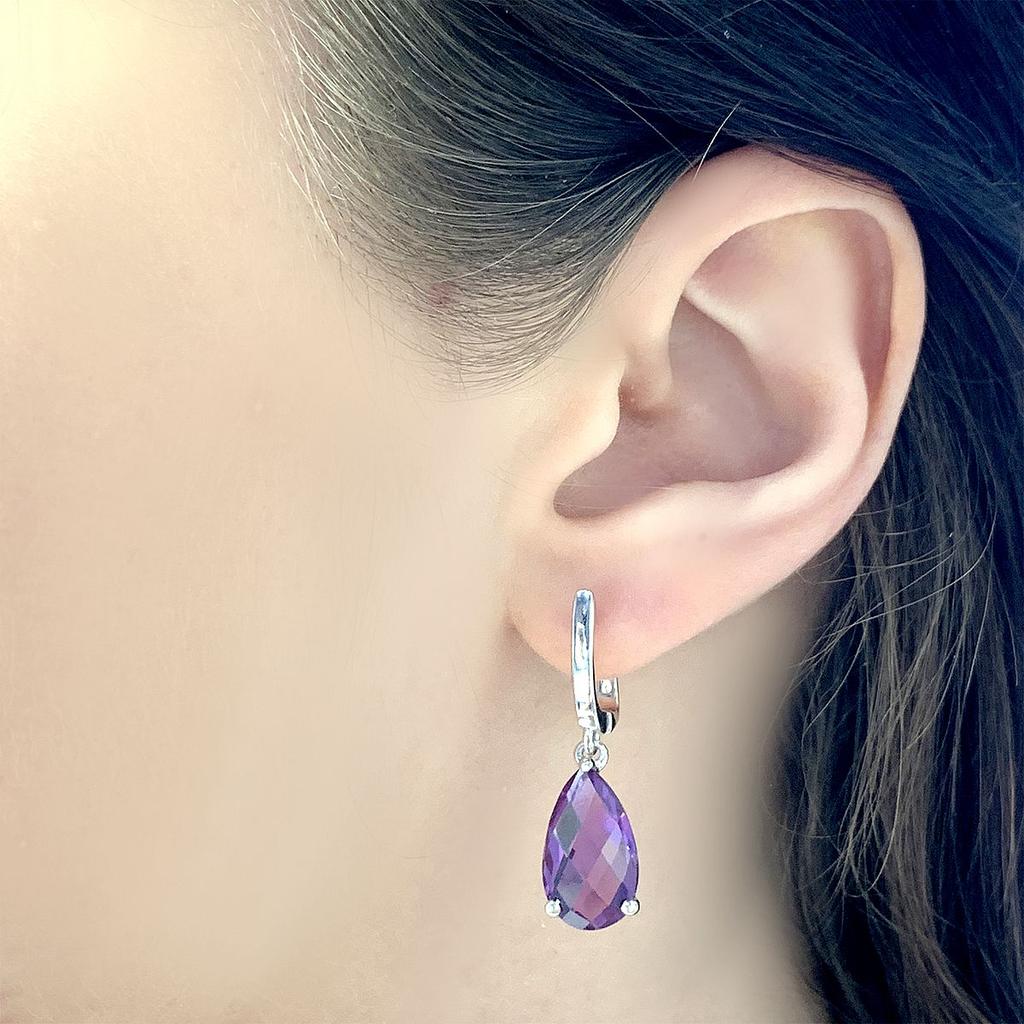 Серебряные серьги с александритом 12.28ct (2050155)