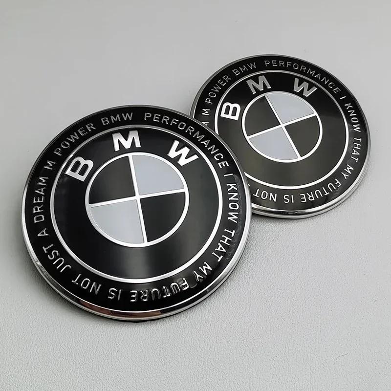 YABBF1 Для BMW Новый 2025 2 шт. ABS 74 мм 82 мм Эмблема капота BMW Логотип на передний капот автомобиля Значок на крышку багажника Для BMW E39 E46 E30 E36 G20 E87 E60 QQ12