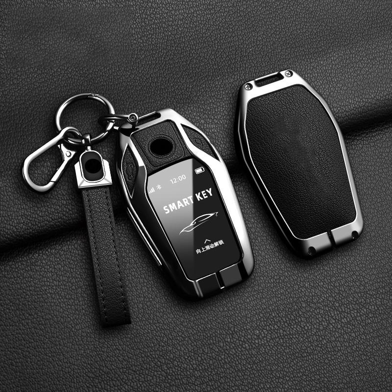 Новый Автомобильный Брелок-Чехол из Кожи Овчины и Сплава для BMW 7 Серии 730 740 535L Серии E X3 X 5 X7 Светодиодный Умный Пульт ДУ Авто Брелок