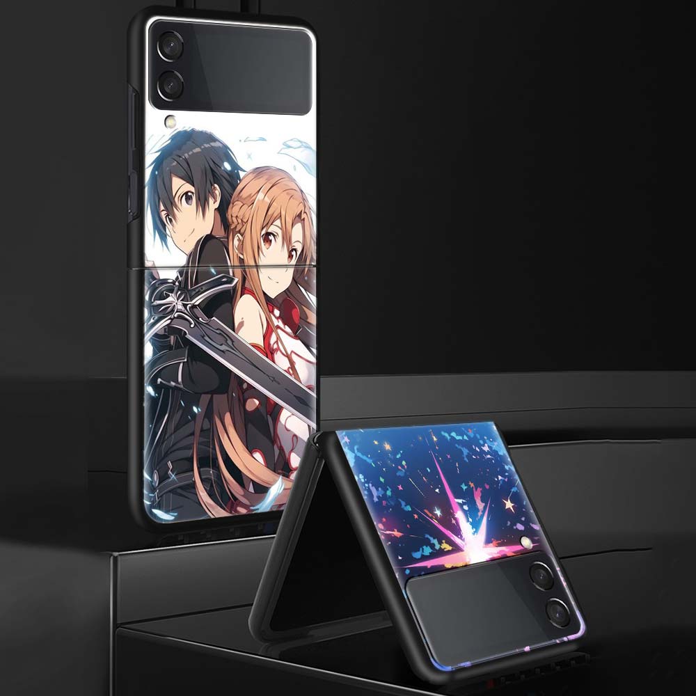 Чехол для телефона Anime Sword Art Online SAO для Samsung Galaxy Z Flip 7 6 5 4 3 5G Ударопрочный чехол Z Flip7 Flip6 ZFlip5 Flip3 Flip4 L