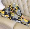 Summer men's cotton and silk pajama pants plaid home pants loose can be worn outside beach long pants youth artificial cotton
