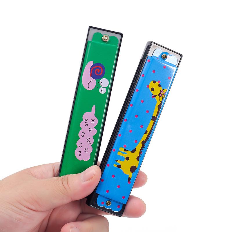 16-Hole Cartoon Tin Harmonica: Double Row Musical Toy for Children's Music Interest