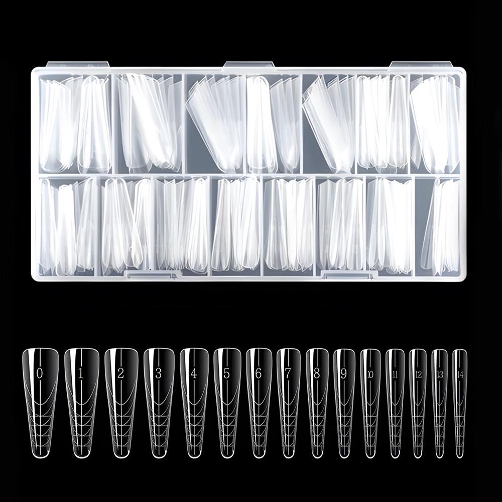 JM-26 Джинсовые французские плоские типсы для ногтей кросс-бордер - Прозрачное наращивание в коробке для маникюра в салоне