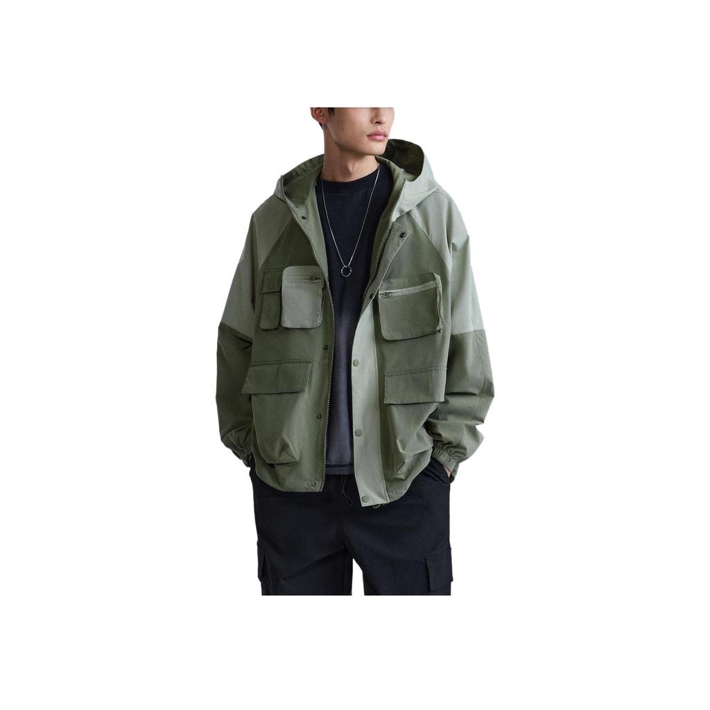 Zara SS24 Year Of The Dragon Limited Edition Color Block Hooded Casual Multi-Pocket Jacket Men Jacket Light-Khaki 6985410-506