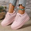 Fashion Plus Size Fashion Pink Platform Sneakers for Women 2025 Autumn Non Slip Thick Sole Vulcanized Shoes Woman Casual Sports Sneakers