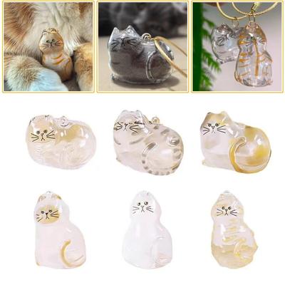 Cute Cat Hair Storage Keychain Pendant Backpack Ginger Cat Siamese Cat Hair Bag Hanging Pet Hair Souvenirs Gift for Cat Lovers
