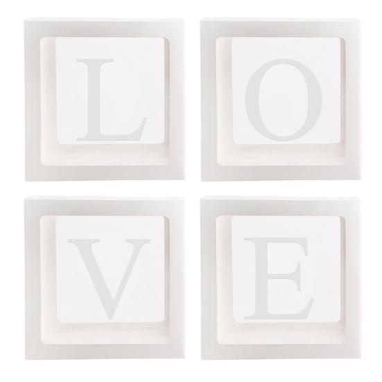 4 шт. коробка для воздушных шаров, сборка своими руками, прозрачная бумажная коробка, коробка для воздушных шаров с буквами, многоразовая штабелируемая кубическая декоративная коробка для вечеринки, свадьбы, дня рождения