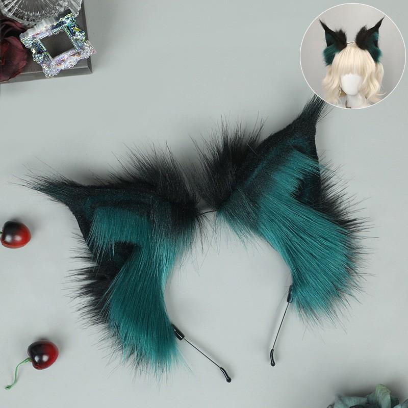 Fluffy Animal Ear Headband Cosplay Anime Convention - Fox Wolf Lynx Ears In Soft Plush Adjustable One Size