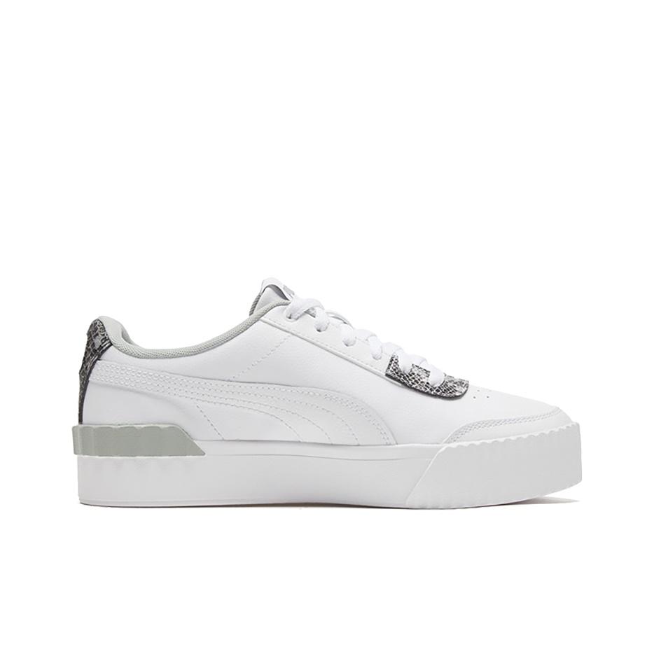 Puma Carina Lift Snake Повседневные низкие кроссовки Женские кроссовки Белый принт змеи 373230-01