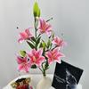 Multicolor Simulation Flower Green Leaves Faux Flower Artificial Lily Flowers  Party Supplies
