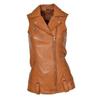 Jacket Western Classic Vest Coat Waistcoat Women Button Lambskin Leather Brown