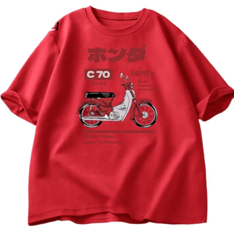 Japanese Style Vintage Anime Car T-shirt for Men Women Summer Printed T Shirt Loose High Quality Round Neck Tees Clothes Summer