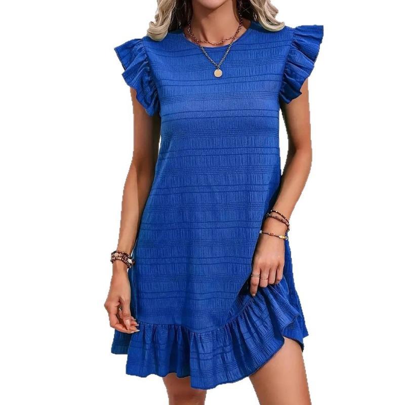 Женское летнее платье без рукавов с оборками