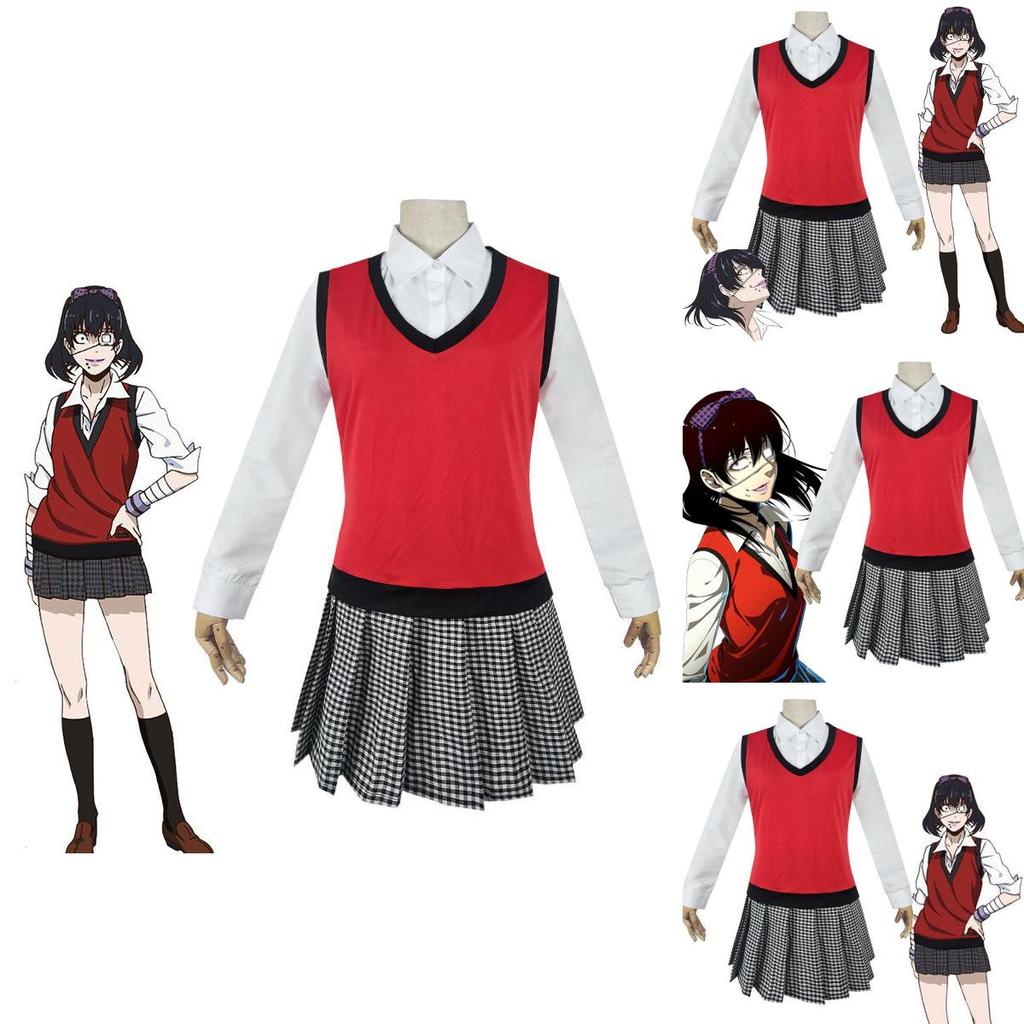 Kakegurui Мидари Икишима Наряд Изысканное Платье Школьной Формы Косплей Комплект Для Поклонников