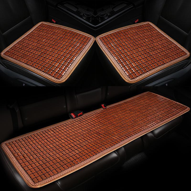 Bamboo Car Seat Cushion Summer Cooling Non-Irritating Soft Pad Single Piece for Hot Weather Driving Home Office Chair Use