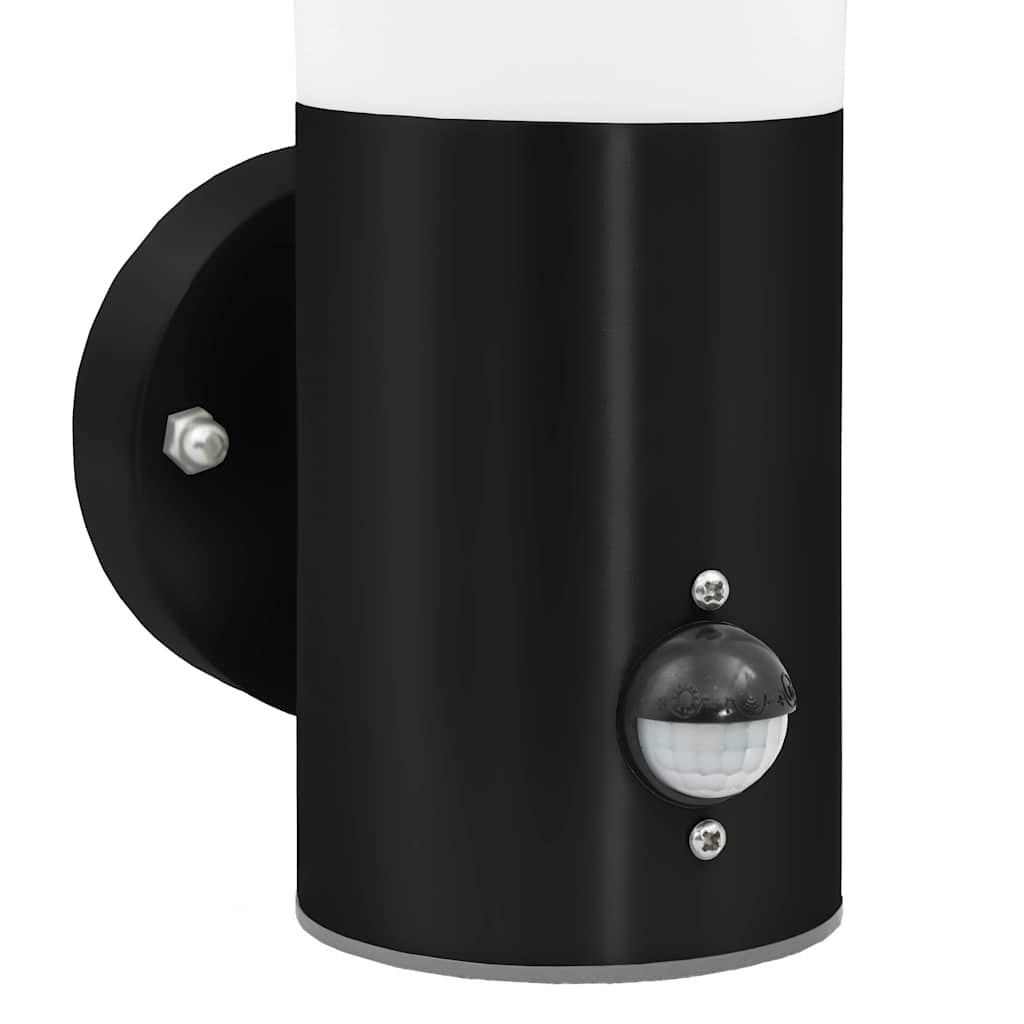 Outdoor Wall Lamp Black 12 x 8.5 x 29 cm Stainless Steel and Plastic