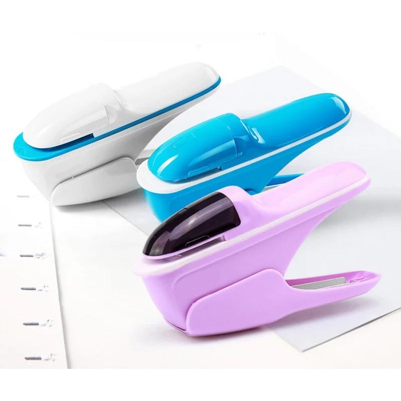 Степлер без скоб скрепляет 8 листов без скоб. Креативные канцелярские товары. Бесскобочный степлер для студентов и офиса. Дырокол.