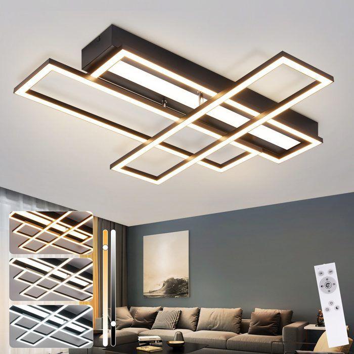 Plafonnier LED - NETTLIFE - 66x55 cm 54W - Dimmable - Télécommande - Blanc chaud 3000K