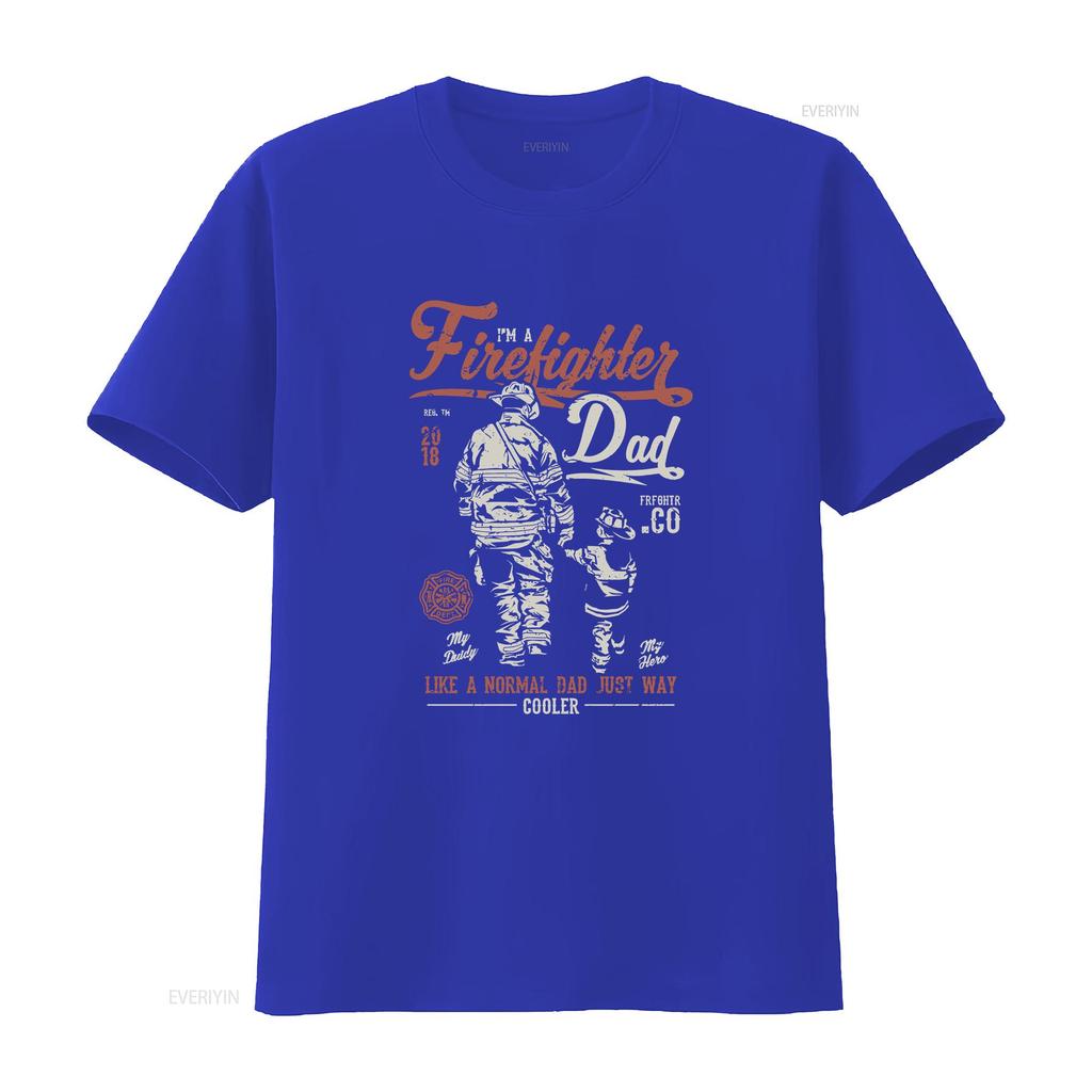 Firefighter Dad Fathers Day FireUnisex Unisexs Cotton T Shirt Top vintage Washed streetwear Slightly designer clothes Soft Unisex