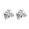 European and American jewelry geometric pleated smooth design earrings versatile high-end niche stud earrings