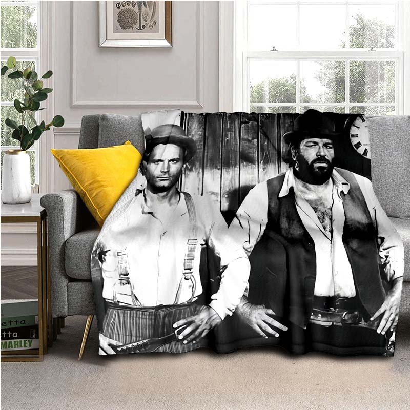 Bud Spencer Terence Hill Throws Throws Blanket for Kid Sofa Travel Hiking Picnic Beding Super Soft Flannel Blanket birthday gift