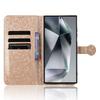 For Samsung Galaxy S24 Ultra Cell Phone Case PU Leather Wallet Imprinted Foldable Stand Cover