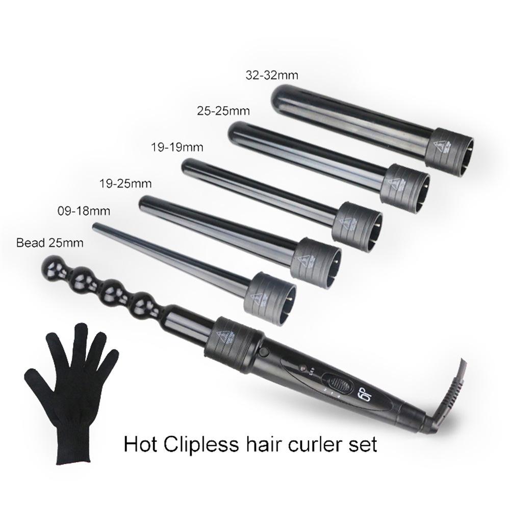 6 In 1 Curling Iron Wand Set With 6 Interchangeable Ceramic Barrels