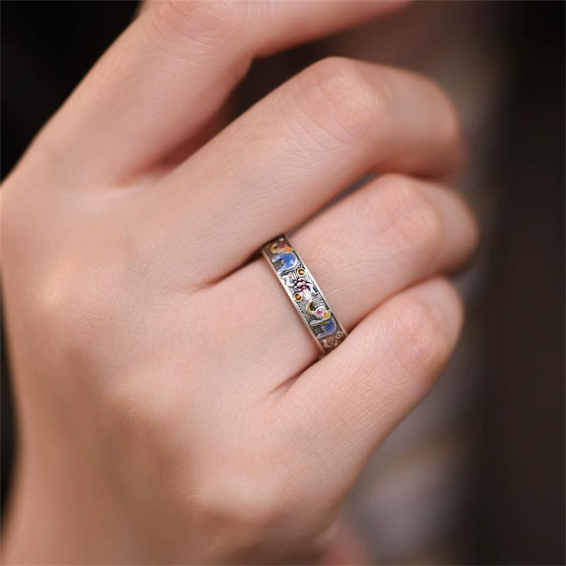 Simple Enamel Colorful Elephant Animal Open Rings For Men Women Hip Hop Fashion New Jewelry Gift Party Rock anillos